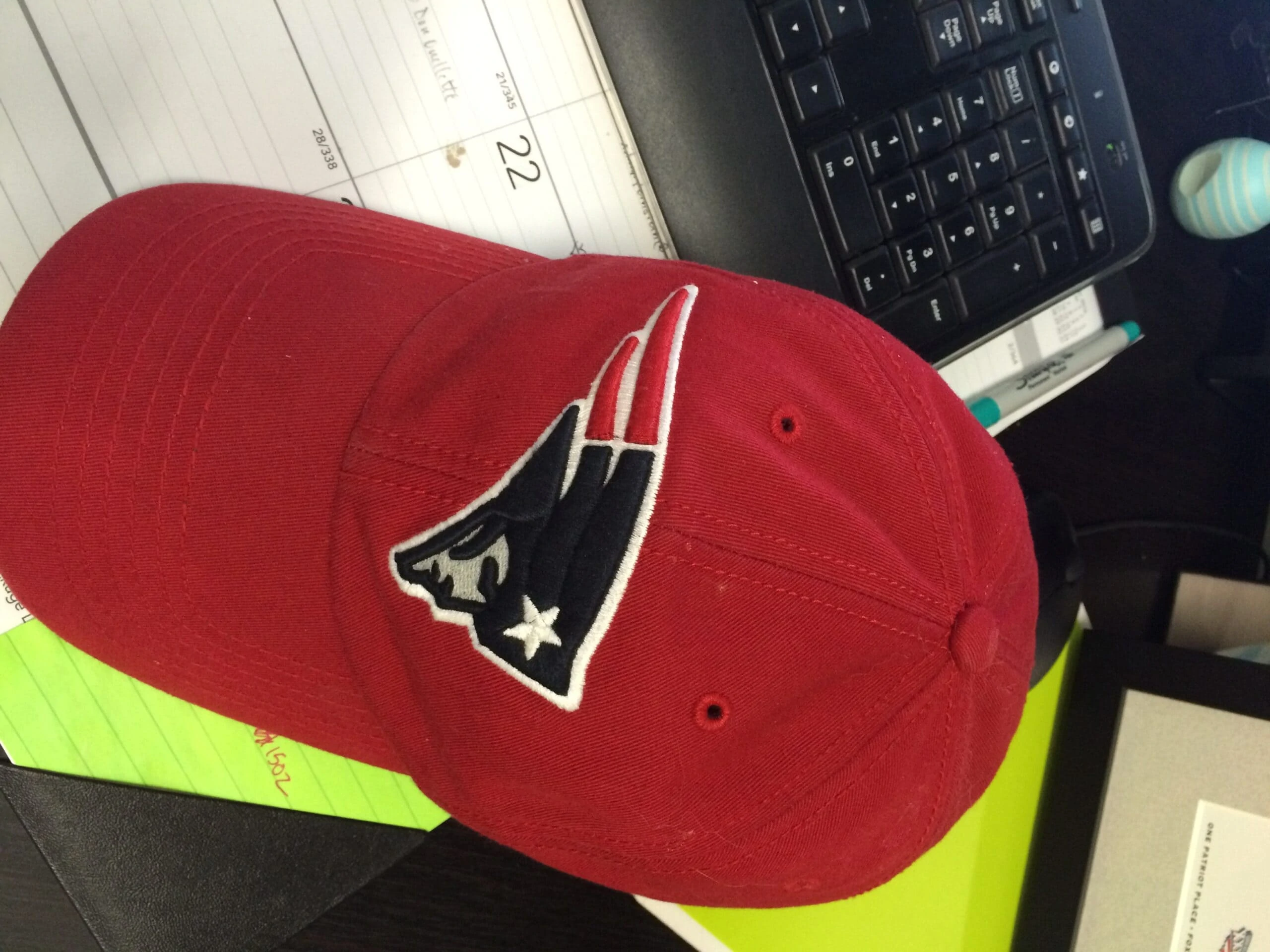 red Patriots baseball cap